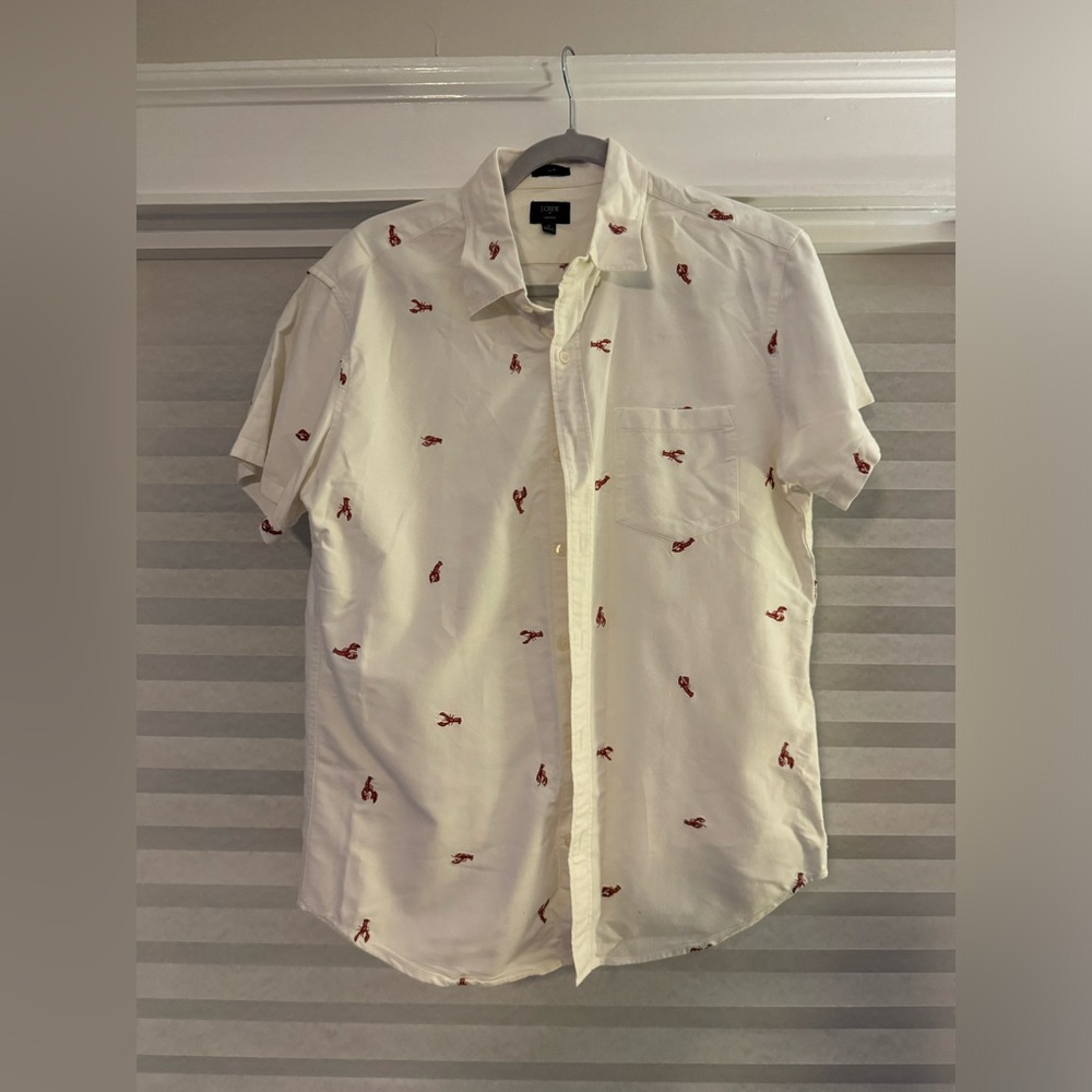 I Crew Short Sleeve Lobster Button Down